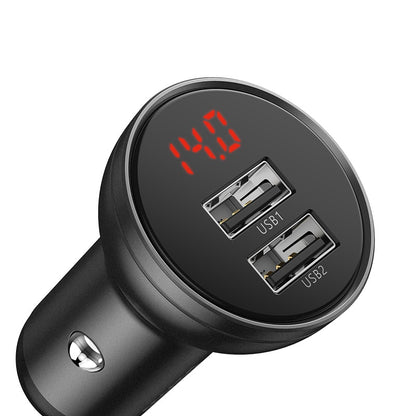 Baseus 24W USB Autoladegerät Duales USB Ladegerät mit LED Anzeige Universelles Handy Ladegerät für iPhone Huawei Xiaomi