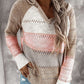 Damen Fitshinling Bohemian Kapuzenpullover, Gestreift Hoodie Entspannt Sweatshirt mit Kapuze