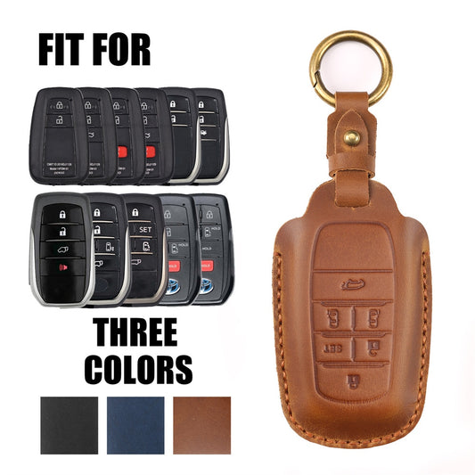Neue Leder-Schlüsselhülle für Toyota Camry, Corolla, RAV4, Prius, CHR / C-HR, Corolla Avalon, GT86 2015–2020