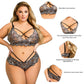 Comeondear BH-Set, Spitzen-Bralette-BH und Höschen-Set mit Kreuzgurt, Übergröße Damen-Unterwäsche-Set