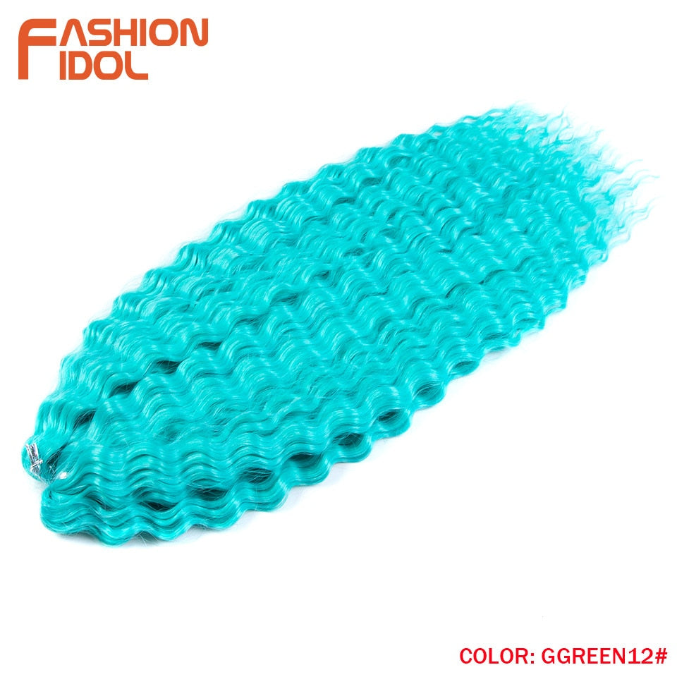 Ariel Curl Hair Wasserwelle Twist Crochet Hair Synthetic Braid Hair Ombre Blonde Pink 22 Inch Deep Wave Braiding Hair Extension