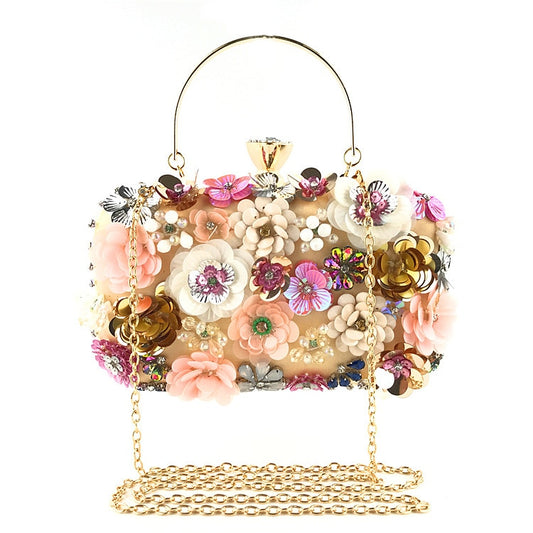 Handgemachte Damen Blumen Clutch Abendtaschen, Stil Geldbörse
