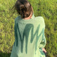 Elegant Grün Gestreift Print Pullover für Frauen
