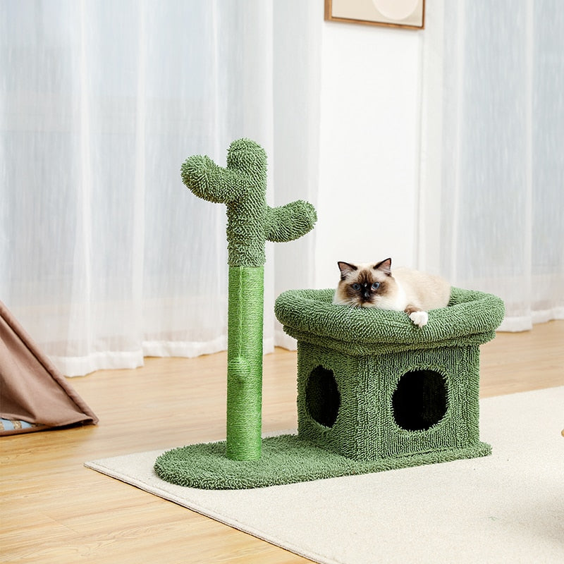 Niedliches Kaktus-Haustier-Kratzbaum-Spielzeug mit Kugel-Kratzbaum für Katze, Kätzchen