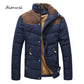 Winter warme Männerjacke aus Baumwolle mit stehenden Kragen, Gepolsterte Mantel, Oberbekleidung 4XL