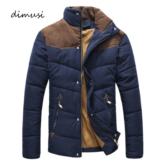 Winter warme Männerjacke aus Baumwolle mit stehenden Kragen, Gepolsterte Mantel, Oberbekleidung 4XL