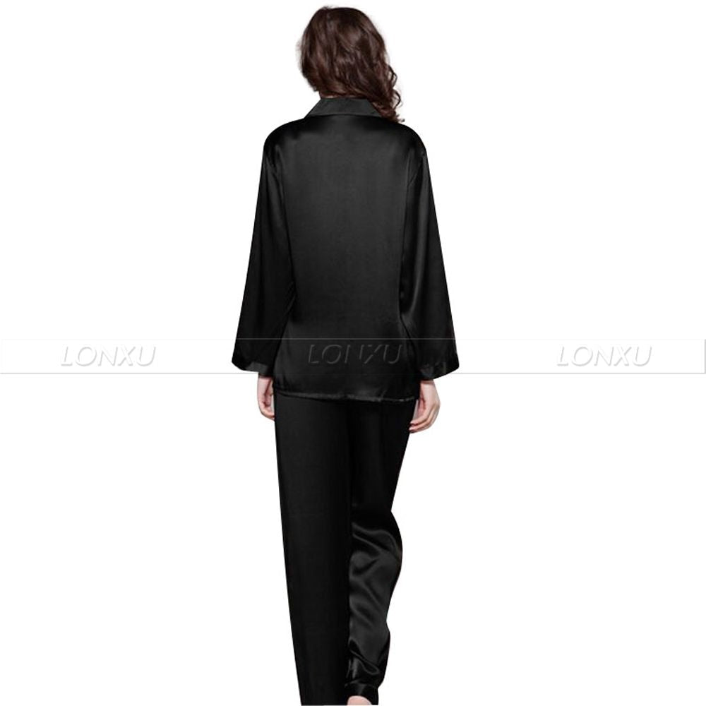 Damen Seidensatin Pyjama Set, Nachtwäsche Loungewear S, M, L, XL, 2XL, 3XL Plus Solid__Fit All Seasons
