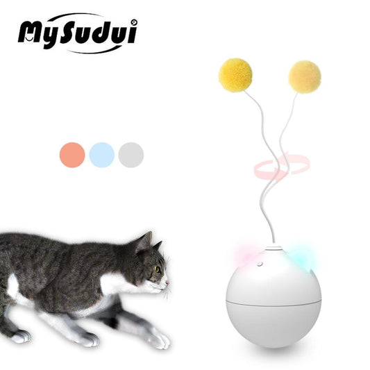 Automatischer Katzenspielzeug-Ball, der bunte geführte Ohr-Katzen-Spielzeug, interaktives elektrisches Katzen-Stock-Spielzeug