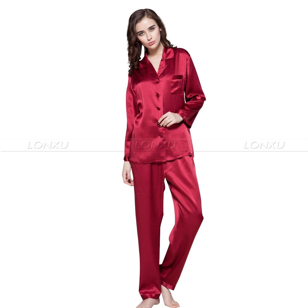 Damen Seidensatin Pyjama Set, Nachtwäsche Loungewear S, M, L, XL, 2XL, 3XL Plus Solid__Fit All Seasons