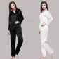 Damen Seidensatin Pyjama Set, Nachtwäsche Loungewear S, M, L, XL, 2XL, 3XL Plus Solid__Fit All Seasons