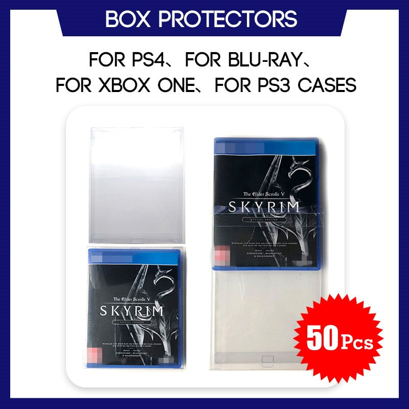 Box-Schutzhülle für PS4, Blu-ray, Xbox One & für PS3-Spiele,  benutzerdefinierter durchsichtiger Kunststoffschutz