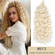 Synthetische Haarverlängerungen für Herbstfrauen Afro Curly Hair Bundles 24 Zoll, Ombre Blonde High Temperature Fiber Hair Weave Bundle